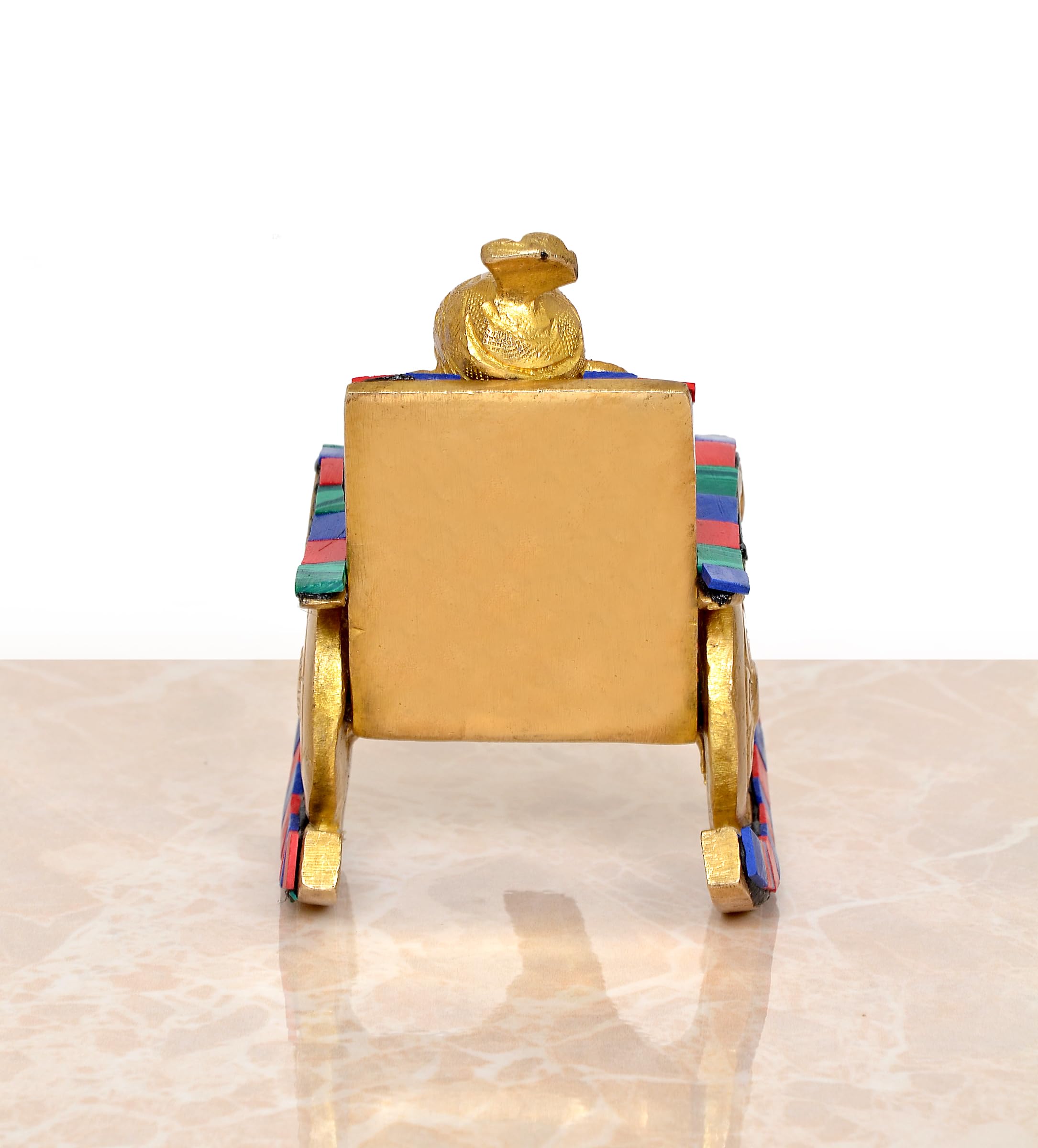 Aona Elegant Brass Ganesha Statue  5.5 Inch Handcrafted Hindu God Idol For Home & Office Dcor Lord Ganesh Figurine